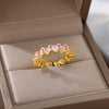 Zircon Heart Rings for Women Open Adjustable Stainless Steel Gold Color Couple Ring 2023 Trend Wedding Aesthetic Jewelry anillos