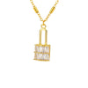 Zircon Lock Pendant Gold Necklace For Women Stainless Steel Crystal Padlock Necklaces Couple Aesthetic Jewelry collares mujer