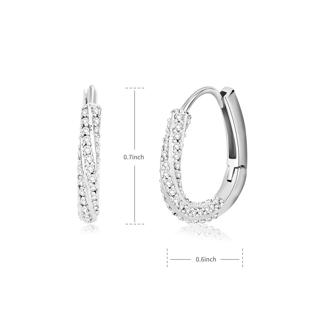 Zircon Oval Hoop Earrings For Women Stainless Steel Gold Color Round Hoops Earring 2023 Trend Wedding Jewelry pendientes mujer