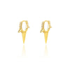 Zircon Paperclip Earrings for Women Stainless Steel Gold Plated Stud Earrings 2023 Trend Couple Wedding Jewelry pendientes mujer