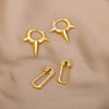Zircon Paperclip Earrings for Women Stainless Steel Gold Plated Stud Earrings 2023 Trend Couple Wedding Jewelry pendientes mujer