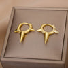 Zircon Paperclip Earrings for Women Stainless Steel Gold Plated Stud Earrings 2023 Trend Couple Wedding Jewelry pendientes mujer