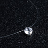 Zircon Pendant Shiny Choker For Women Fishline Necklace Jewelry Transparent Invisible Line Fashion
