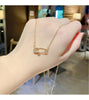 Zircon Pin Titanium Steel Necklace Female Tide Niche Design Sense Clavicle Chain Personality Pendant Jewelry For Women