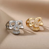 Zircon Skull Rings For Women Gold Plated Stainless Steel Ring 2023 Trend Wedding Couple Aesthetic Jewelry anillos mujer