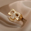 Zircon Skull Rings For Women Gold Plated Stainless Steel Ring 2023 Trend Wedding Couple Aesthetic Jewelry anillos mujer