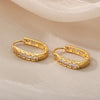 Zirconia Round Earrings For Women Stainless Steel Hoops Earrings 2023 Trend Wedding Couple Jewerly Gift Bijoux Femme