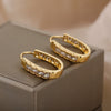 Zirconia Round Earrings For Women Stainless Steel Hoops Earrings 2023 Trend Wedding Couple Jewerly Gift Bijoux Femme