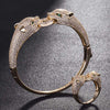 Zlxgirl Two Leopard Animal Bangle women size Jewelry Brand cubic Zirconia Love Bangle Anel Men Anniversary Jewelry