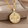 Zodiac Sign Necklace For Women Stainless Steel 12 Constellation Round Pendant Necklaces Gemini Scorpio Aquarius Choker Jewerly