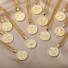Zodiac Sign Necklace For Women Stainless Steel 12 Constellation Round Pendant Necklaces Gemini Scorpio Aquarius Choker Jewerly