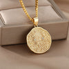 Zodiac Sign Necklace For Women Stainless Steel 12 Constellation Round Pendant Necklaces Gemini Scorpio Aquarius Choker Jewerly