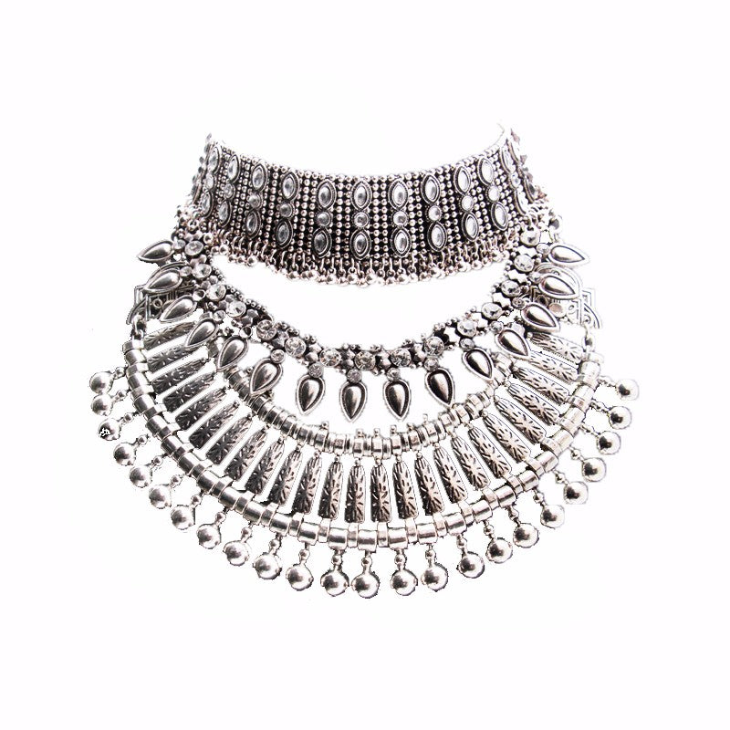 Collar Coin Necklace & Pendant Vintage Crystal Maxi Choker Statement Collier female Boho Big Fashion Women Jewellery Gifts