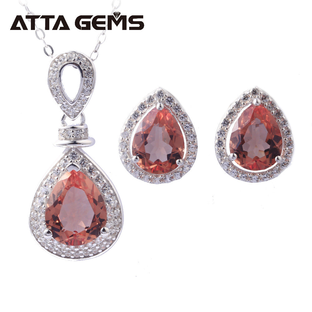 Zultanite Sterling Silver Women Jewerly Set for Wedding Jewelry 8.2 Carats Created Zultanite Color Change Stone Fine Jewelry