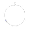 Zuowen Women Jewlry Small Cross Choker Necklace Blue Evil Eye Statement Necklace Halloween Gift  XL851