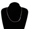 Zuowen Women Jewlry Small Cross Choker Necklace Blue Evil Eye Statement Necklace Halloween Gift  XL851