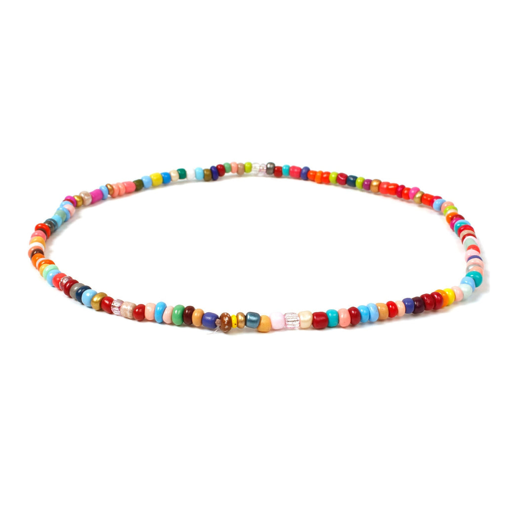 Zuowen Handmade Beaded Elastic Choker Necklace Bohemian Colorful Beads Chain Necklaces for Women Summer Jewelry