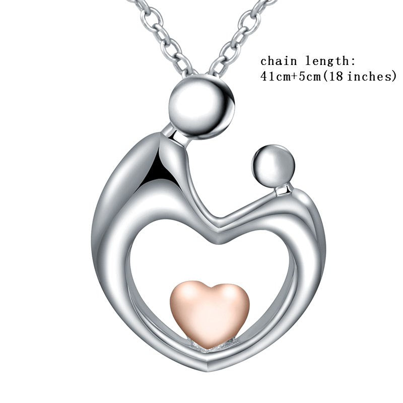 aestheticism Necklace 925 Sterling Silver Chain Fine Jewelry gold silver colour family love Necklaces & Pendants For Women gift