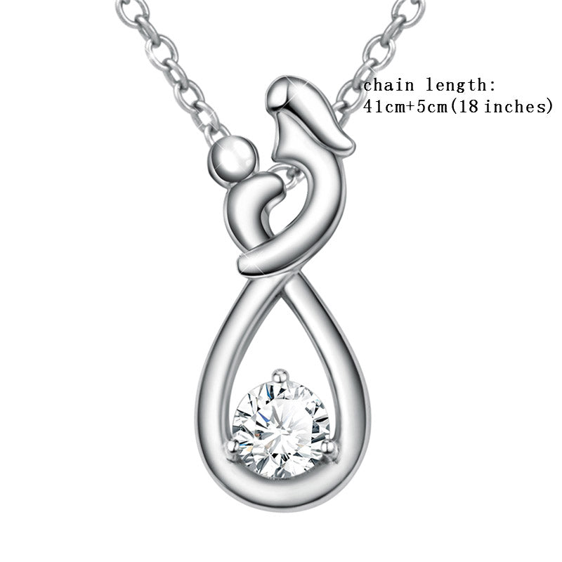 aestheticism Necklace 925 Sterling Silver Chain Fine Jewelry silver colour CZ family Necklaces & Pendants For jewelry making