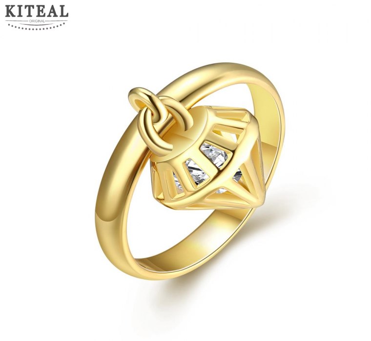 aliexpress Gold color Engagement rings Wanna Cry Gyro lock anel de ouro jewerly accessories