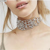 alloy nickel free full rhinestone party club wedding necklaces flowers punk Hyperbole chokers necklaces girls gifts fj647
