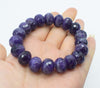 amethyst roundel faceted 10*14mm bracelet 7.5inch   beads nature handcraft