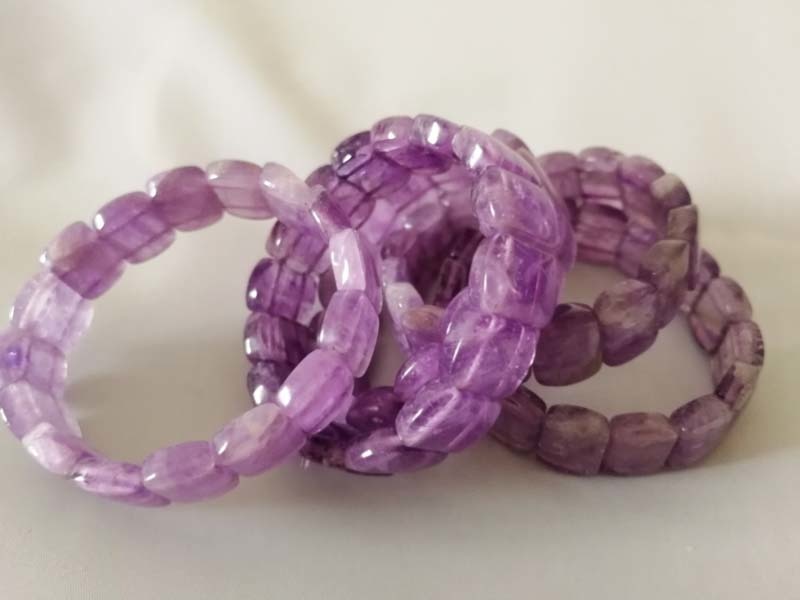 amethyst square 10*15mm bracelet 7.5inch   beads nature