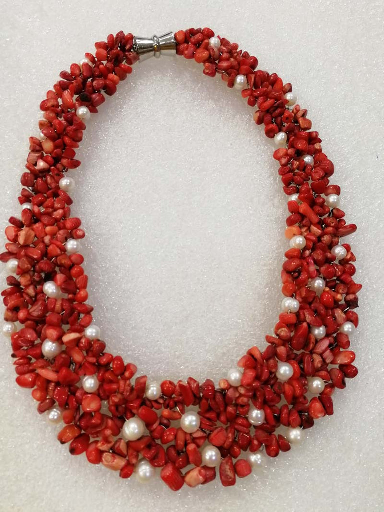 amethyts/turquoise/red coral pearl baroque necklace 18inch   beads nature woman 2020