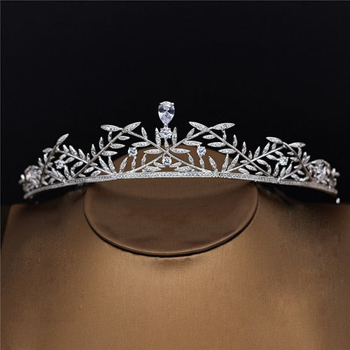 amupp New Cubic Zirconia Brides Tiara Necklace and Earrings Wedding Jewelry Sets CZ Micro Paved Bridal Zircon Jewellery Bijoux