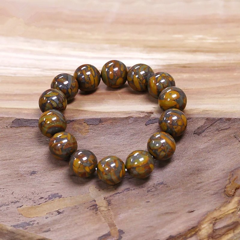 bamboo agate round 8/10/12/14/16mm bracelet 7.5inch   beads nature freeshipping gift