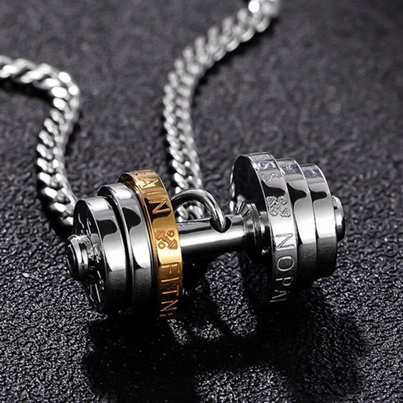 barbell 2021 stainless steel necklace mens Couple pendants Fitness sports man Fitness accesories jewelry on the neck pride