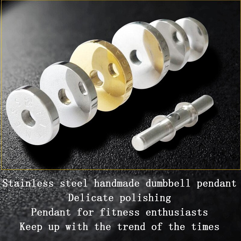 barbell Steel color stainless steel necklace mens Couple pendants Fitness sport man Fitness accesories jewelry on the neck pride