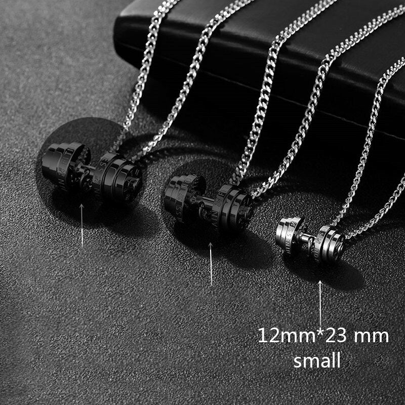 barbell Steel color stainless steel necklace mens Couple pendants Fitness sport man Fitness accesories jewelry on the neck pride