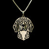 beagle dog necklace Handmade necklace Carved hollow pendant jewelry golden colors plated fast delivery