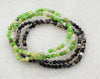 black and green agate faceted round 4mm bracelet 7.5inch   beads nature