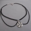 black pentagram choker necklace - gothic necklace