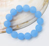 blue blurry agate round 14mm bracelet 7.5inch   beads nature
