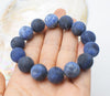 blue blurry sodalite agate round 14mm bracelet 7.5inch   beads nature