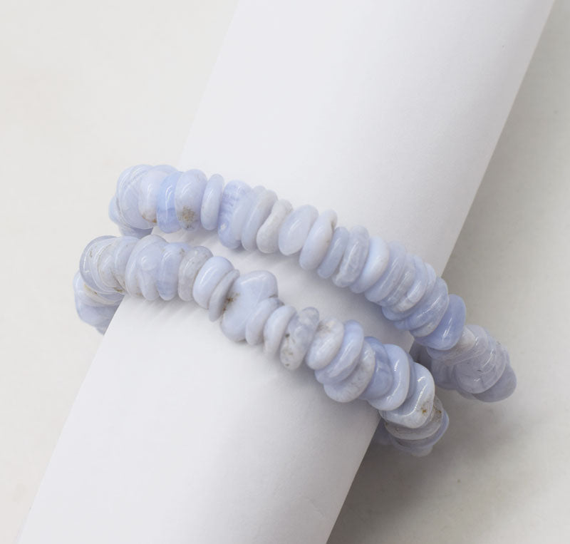 blue chalcedony baroque 8-11mm bracelet 7.5inch   beads nature gemstone