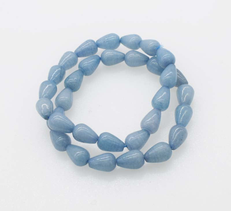 blue drop 12*8mm jade bracelet 7.5inch   beads nature