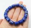 blue jasper pillar 10*12mm bracelet 7.5inch   beads nature gemstone