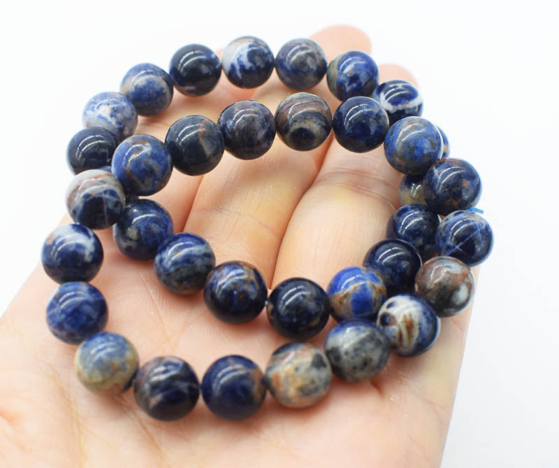 blue sodalite agate round 8/10/2mm bracelet 7.5inch   beads nature