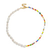 bohemian rainbow neclase women choker chaine femme jewelry sautoir femme long rosary stone freshwater pearl necklace jewelery