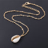 boho Hawaiian Sea Shell Necklace Choker Jewelry Bohemian Beach Tassel Necklace Shell Gold Chain For Women Collar Chocker