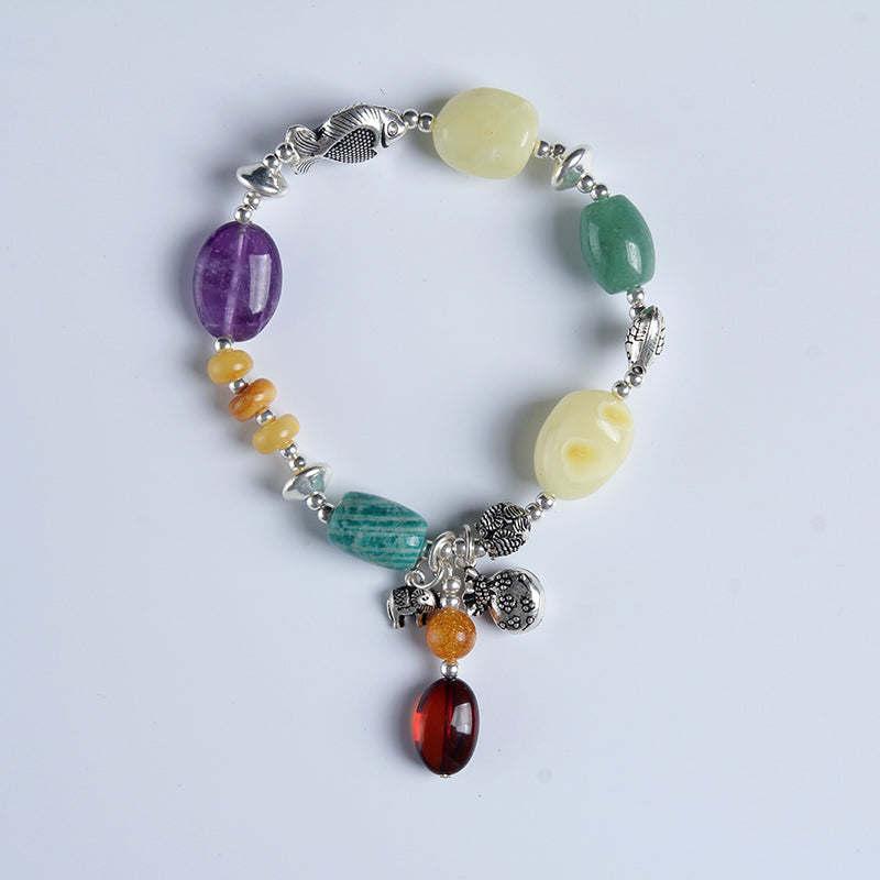 bracelets 925 sterling silver 100% natural amber classic beeswax bracelets for women fine jewelry for men