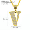 brand hip hop men's pendant full V word necklace jewelry