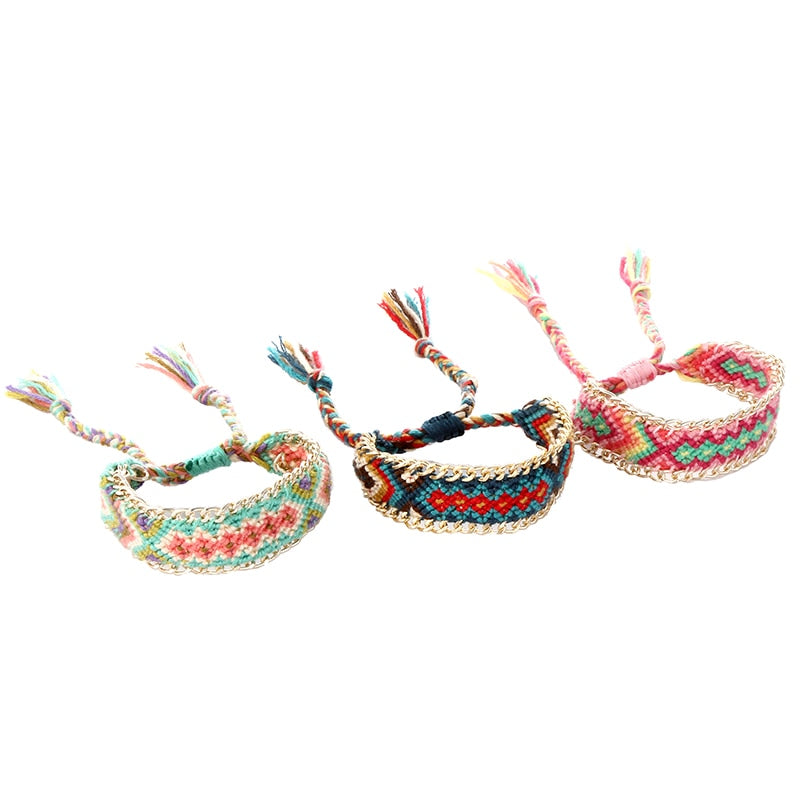 bransoletki damskie pulseras bohemian boho friendship bracelet handmade braided cotton rope chain summer bracelets adjustable