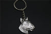 bull terrier dog keychain Handmade Embossed jewelry golden colors plated fast deliver