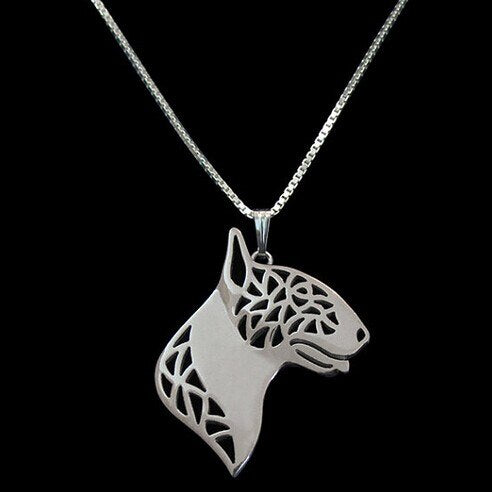 bull terrier necklace bulldog pendant jewelry golden colors plated