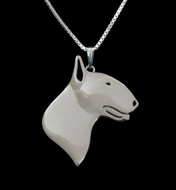 bull terrier necklace dog pet lover pendant jewelry golden two colors plated in stock fast delivery